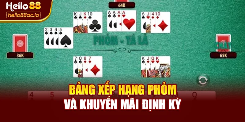 Bảng xếp hạng phỏm và khuyến mãi định kỳ