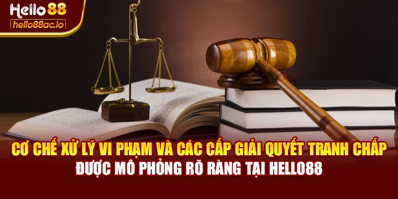Cơ chế xử lý vi phạm và các cấp giải quyết tranh chấp được mô phỏng rõ ràng tại Hello88